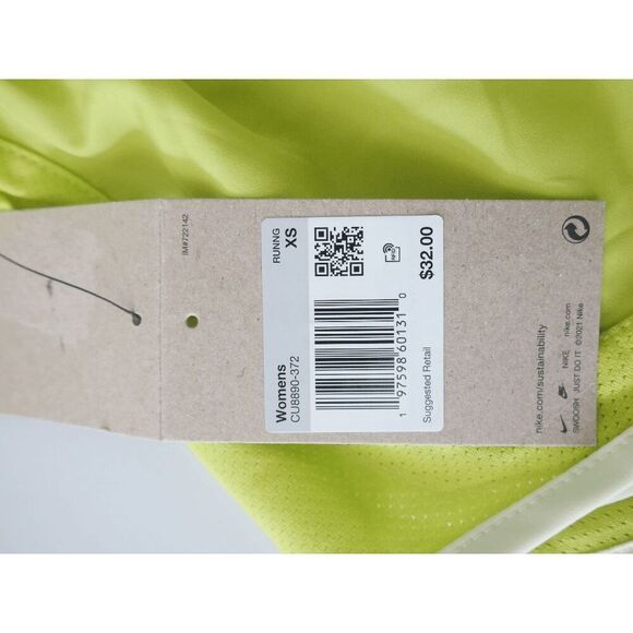 NWT NIKE Women's Dri-FIT Mid-Rise Brief-Lined Running Shorts Lemon Green - Picture 7 of 12